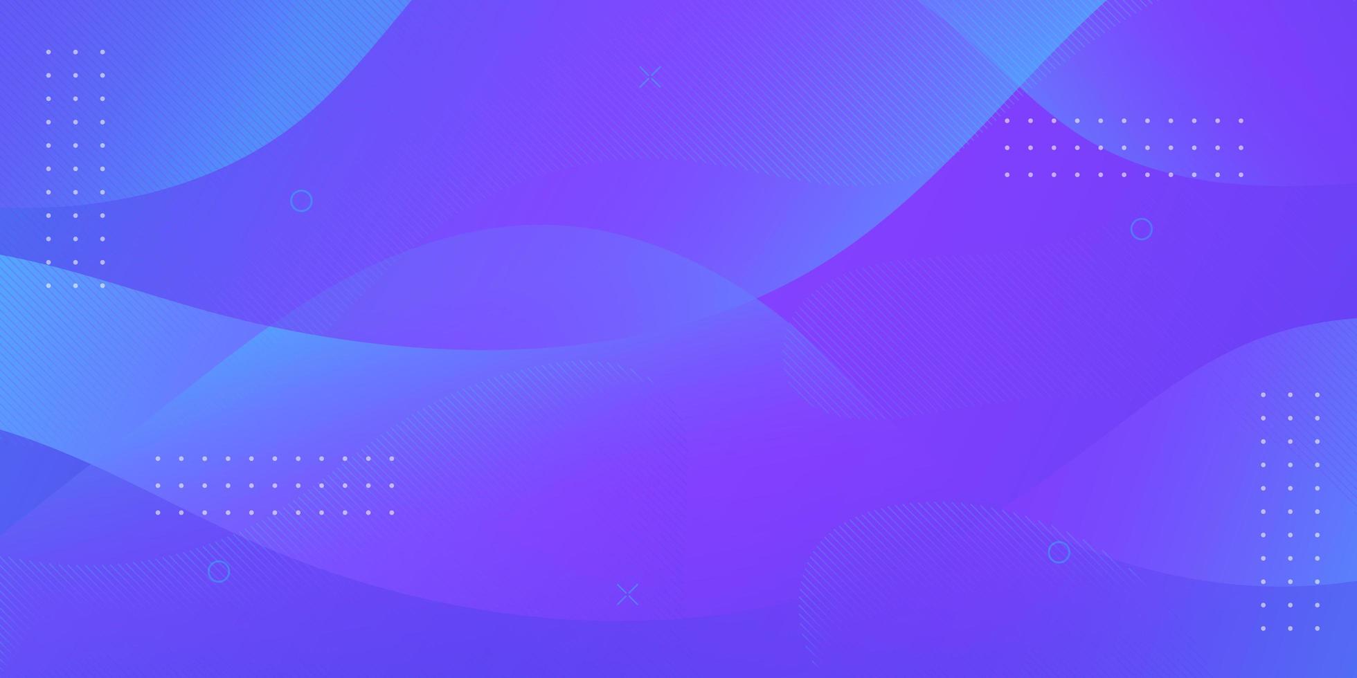 Modern gradient blue and purple wavy design vector