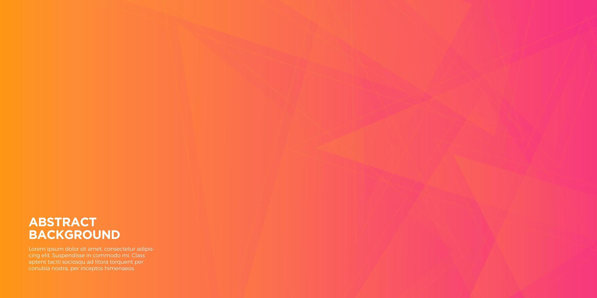 Abstract polygonal design with orange and pink gradient vector