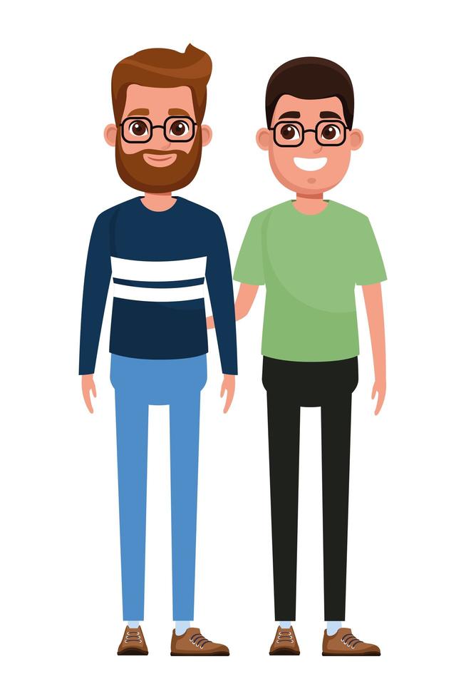 dibujos animados de hombres felices vector