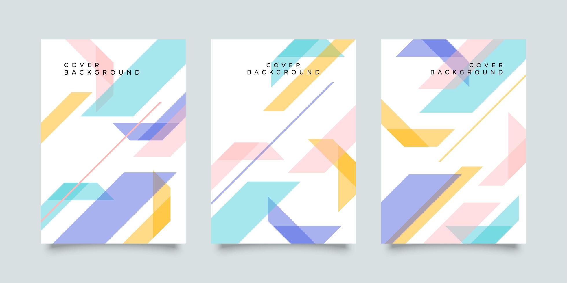 Business stationery cover set with pastel abstract shapes vector