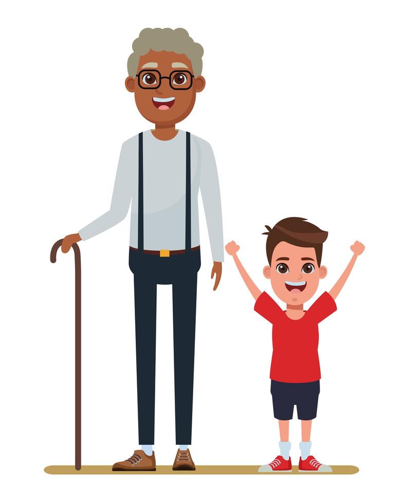 Elderly man and child vector