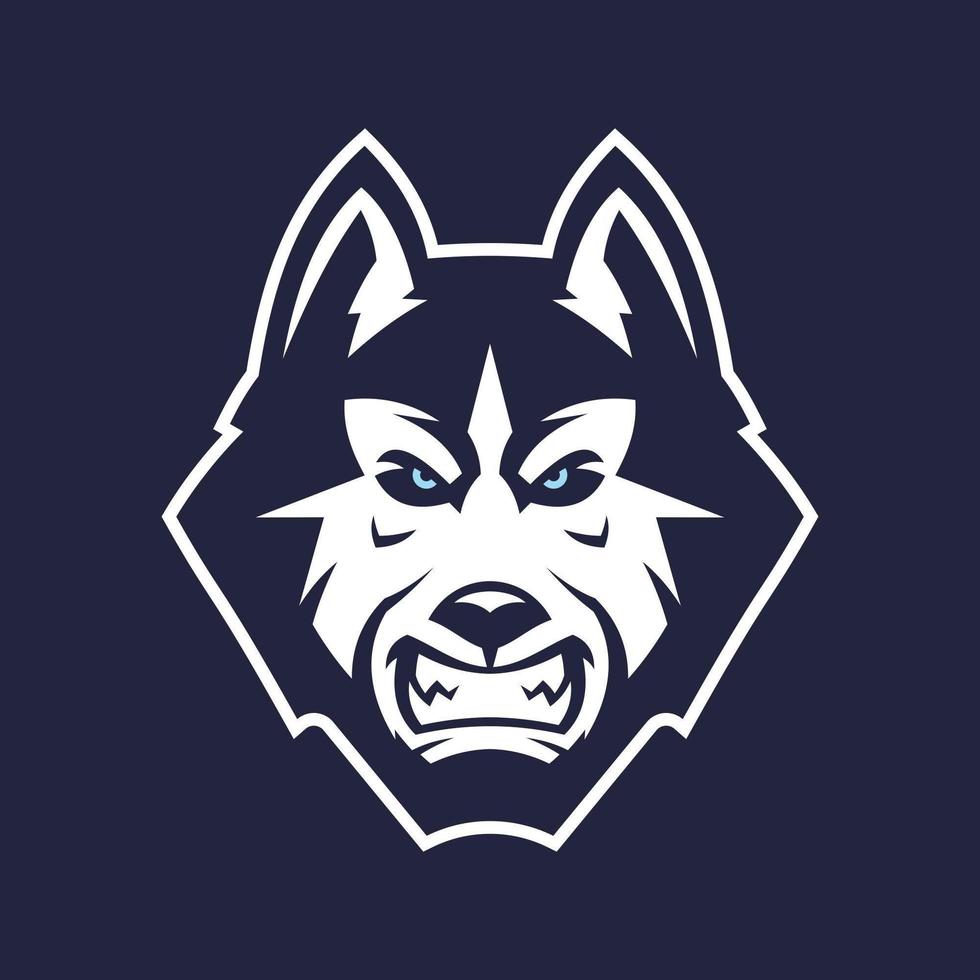 Husky dog head mascot design vector
