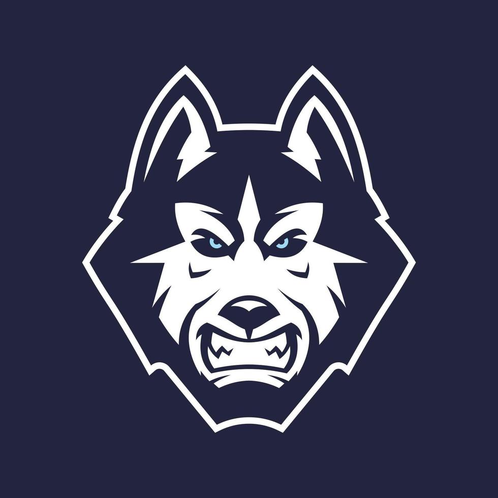 Husky dog head mascot design vector