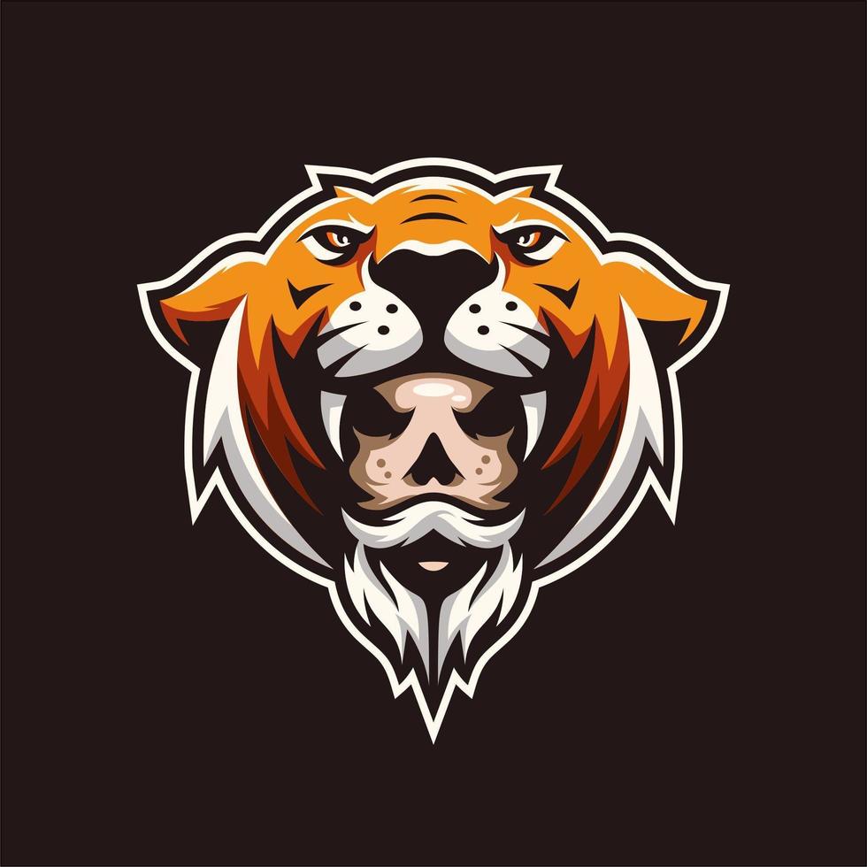 Tiger head with man's face design vector