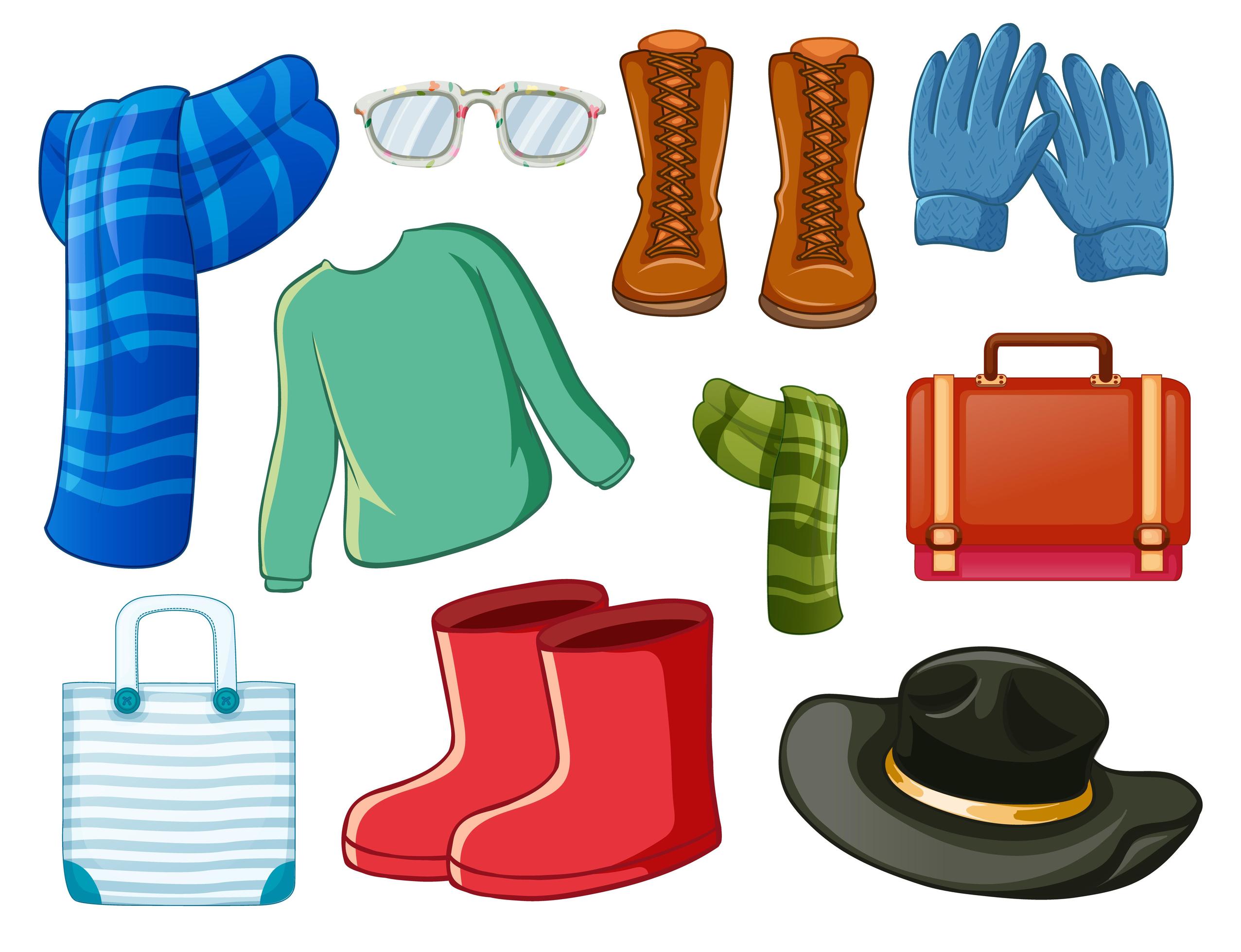 Set of fashion outfits and accessories 1418591 Vector Art at Vecteezy