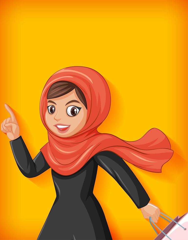 Beautiful arabic lady cartoon character vector