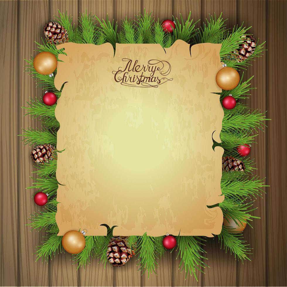 feliz navidad, plantilla de saludo en blanco vector