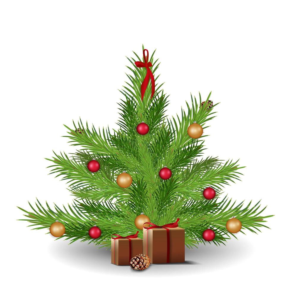 Christmas tree with presents vector