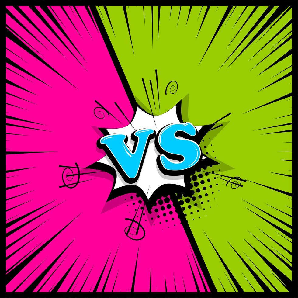 Versus comic text in speech bubble vector