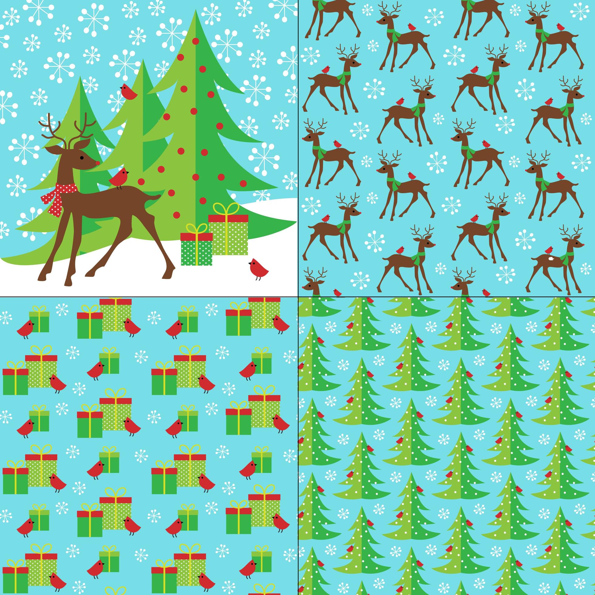 Download Christmas deer, gift and tree patterns - Download Free ...