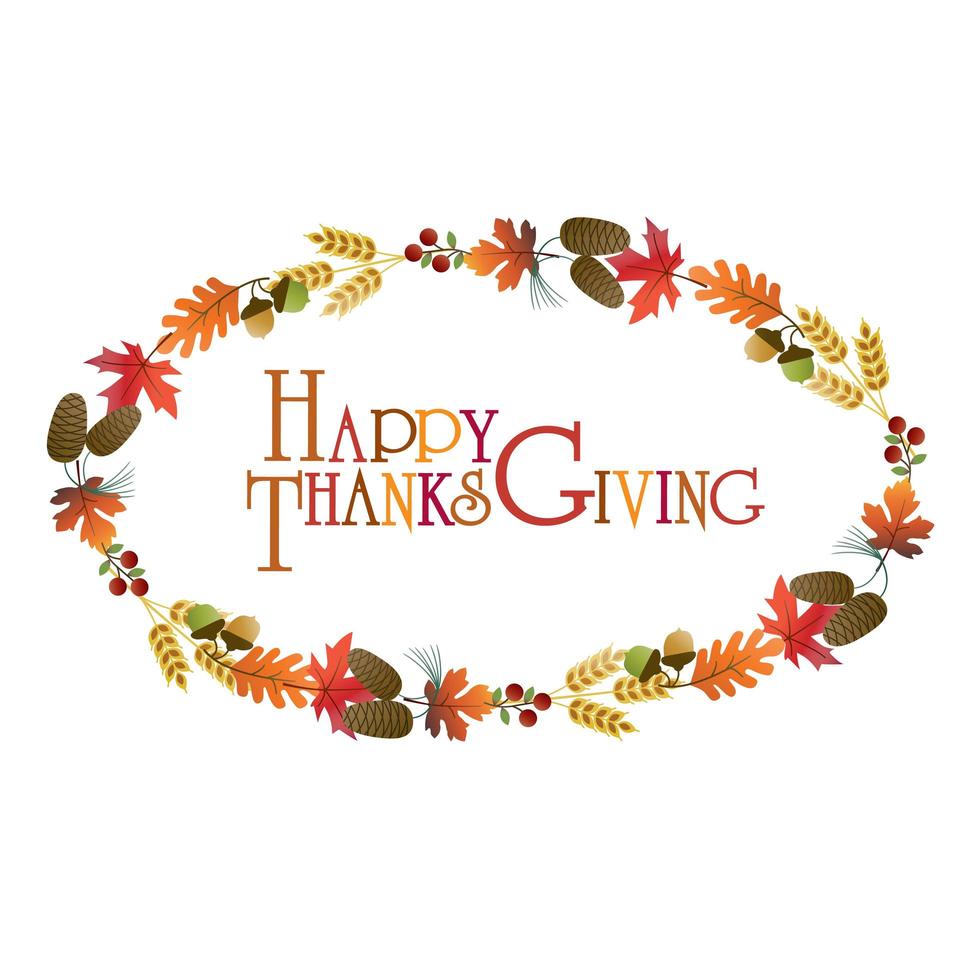 Thanksgiving wreath graphic vector