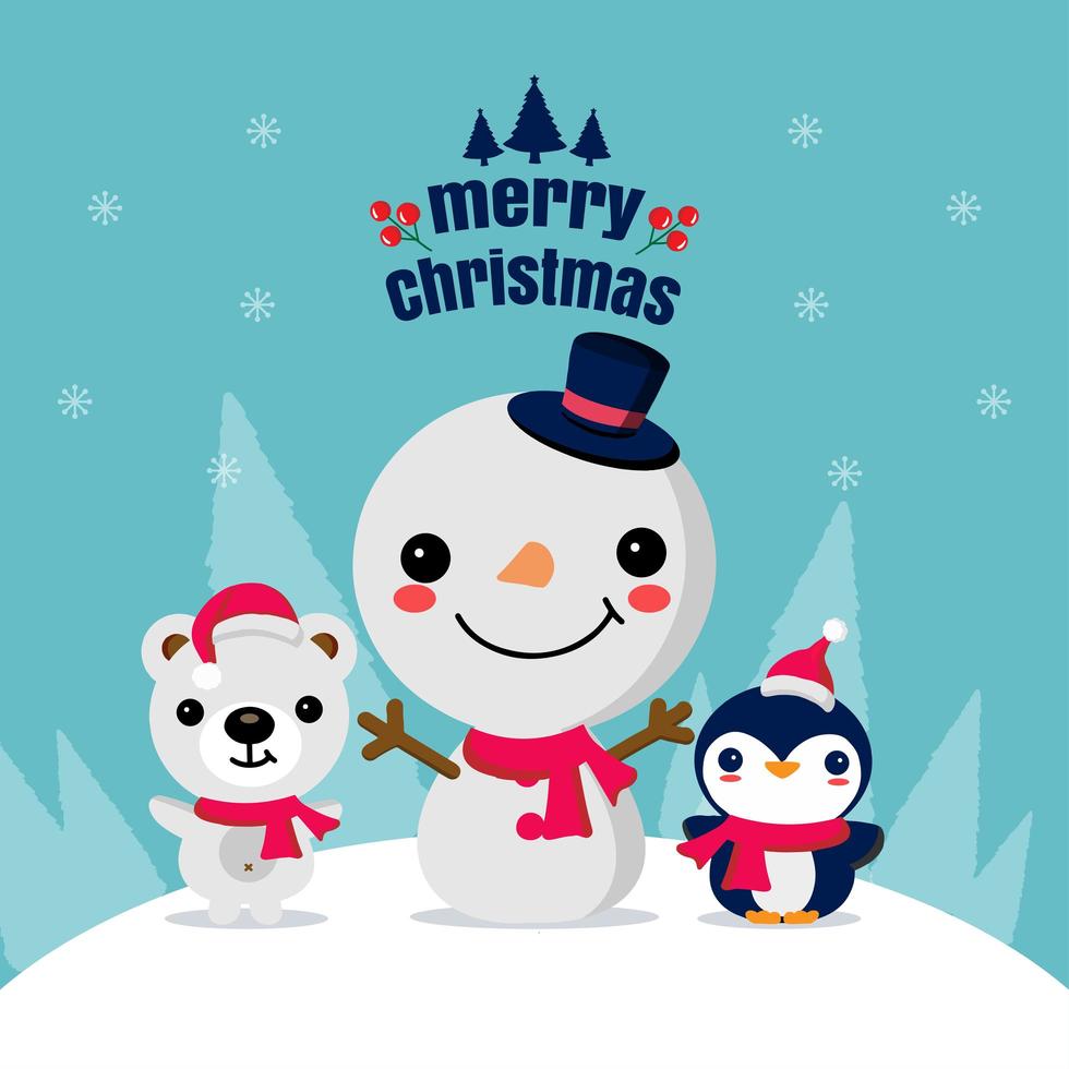 Merry Christmas greeting card vector