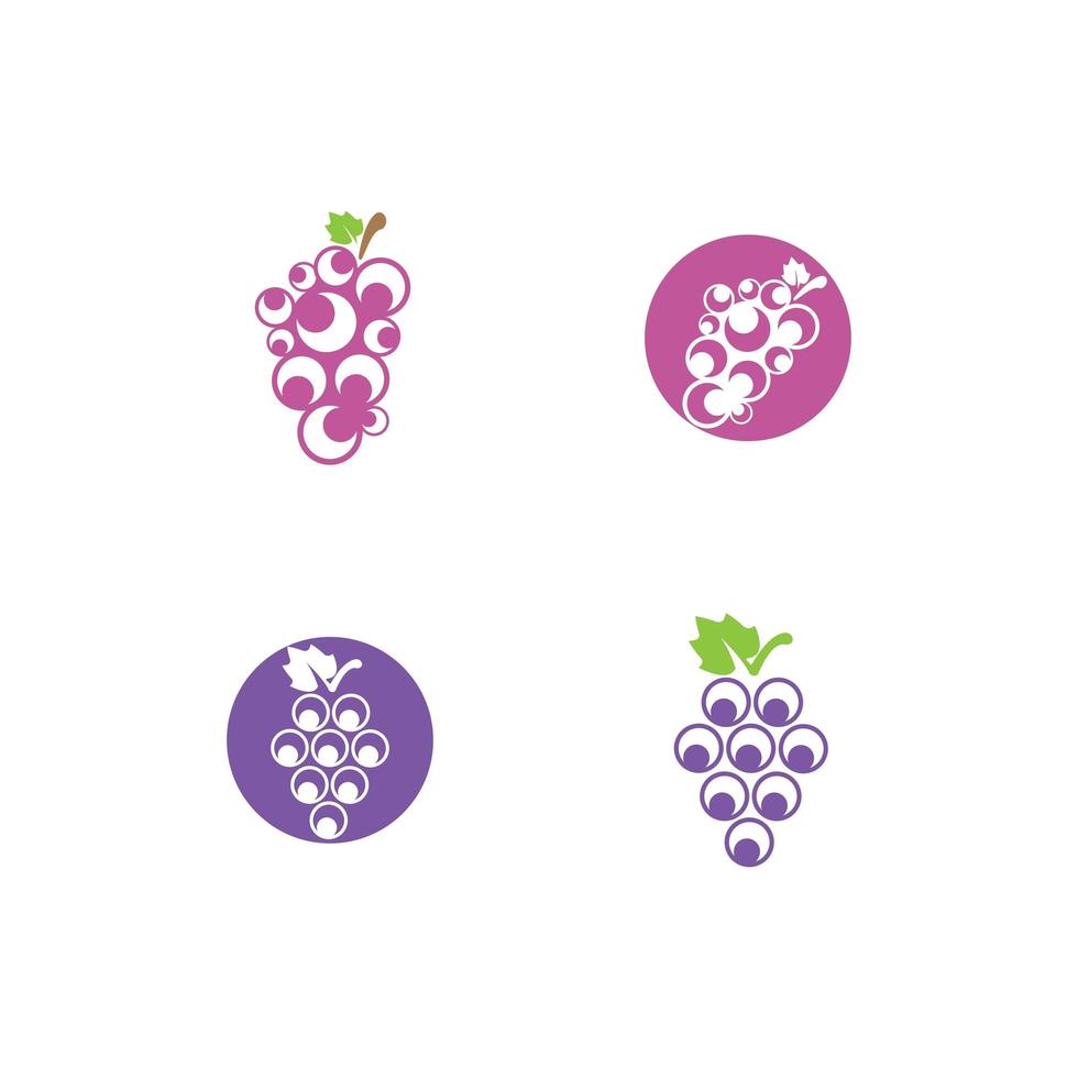 Grape icon set vector