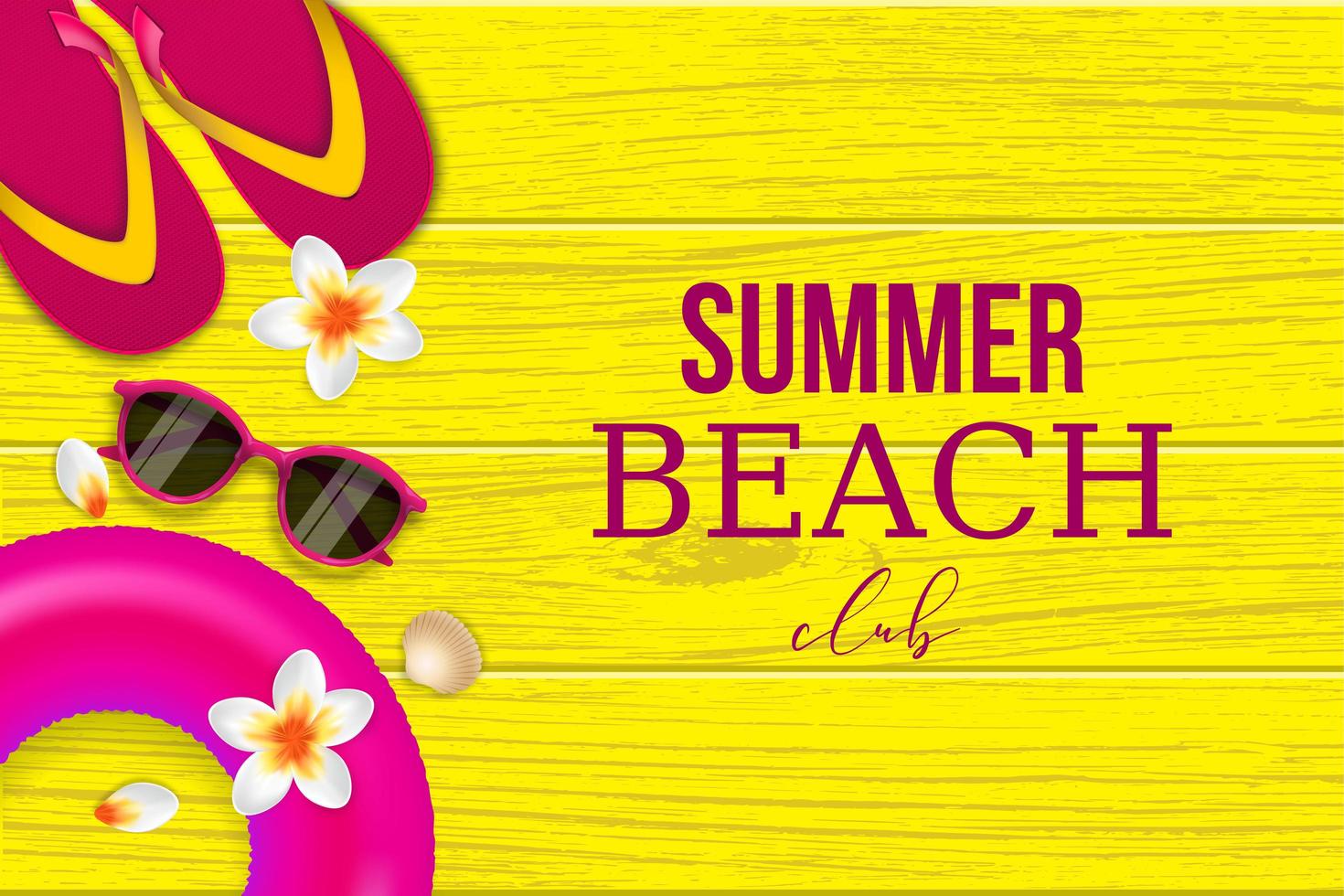 Summer tropical beach club background vector