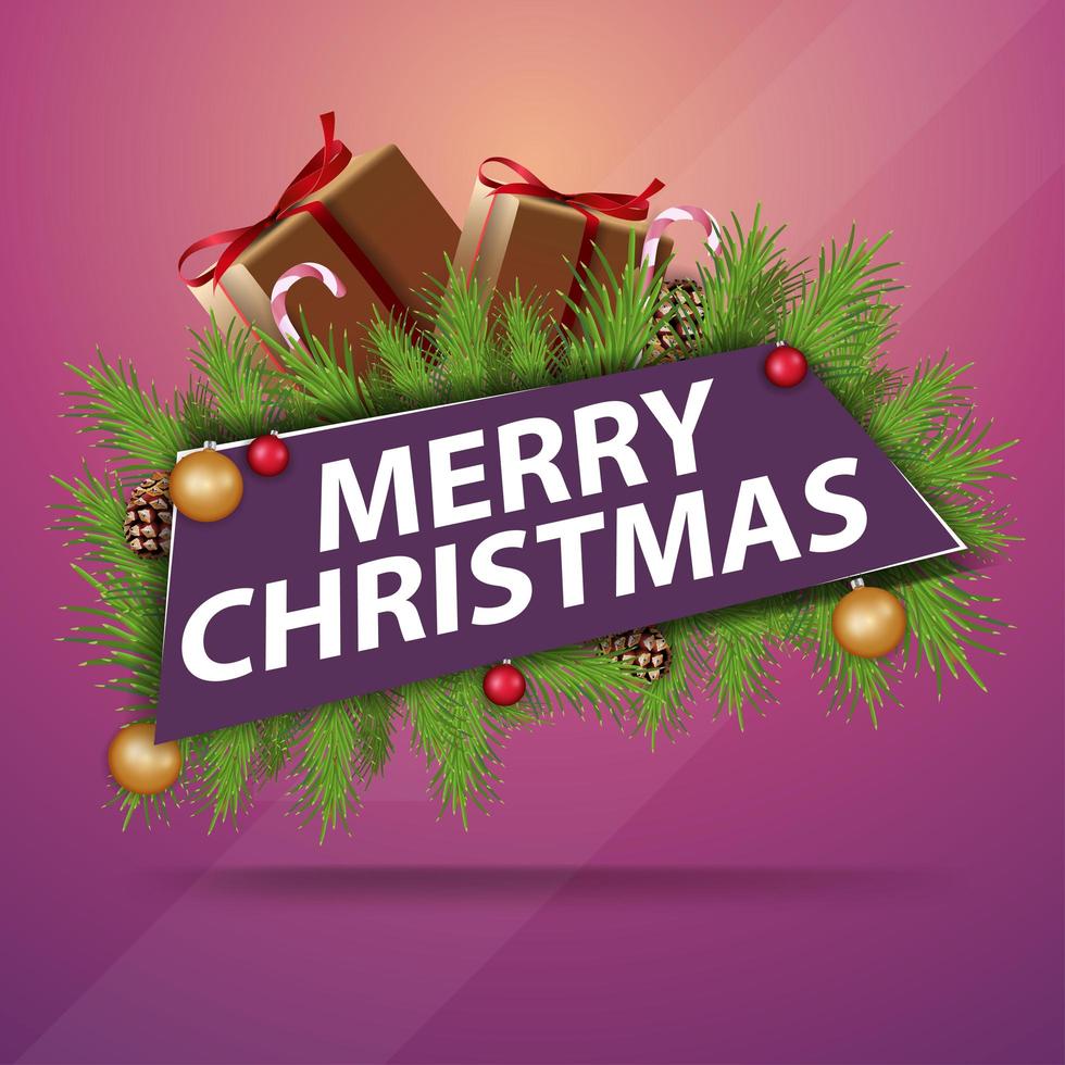 Merry Christmas, greeting sticker vector
