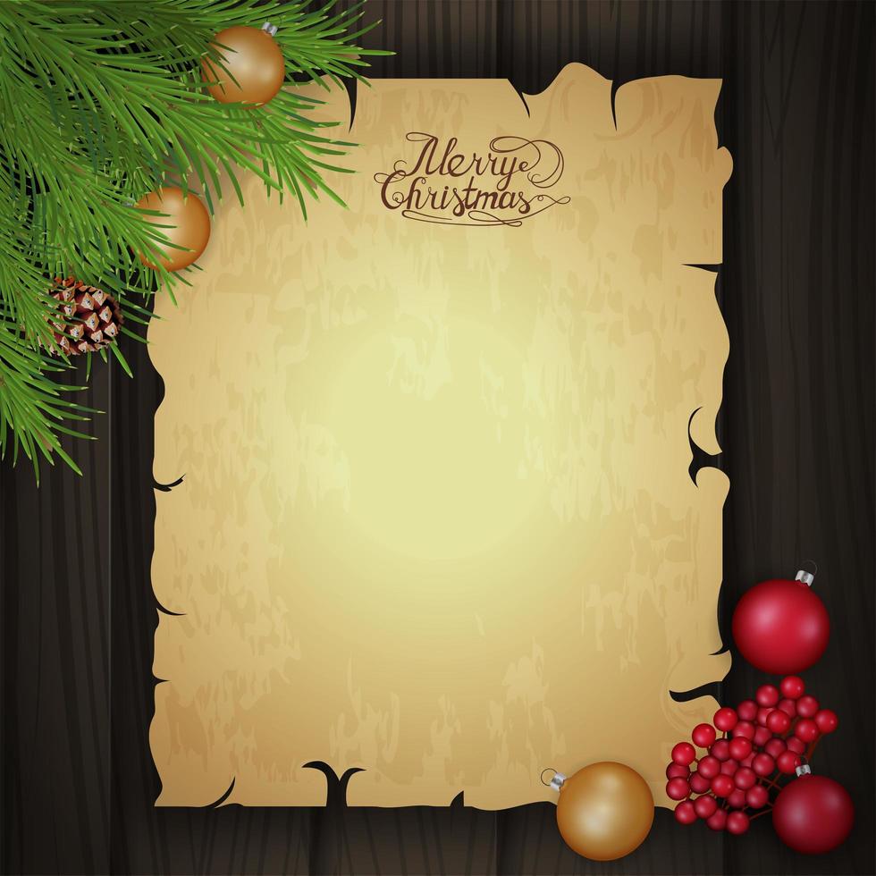 plantilla de saludo de navidad en blanco vector