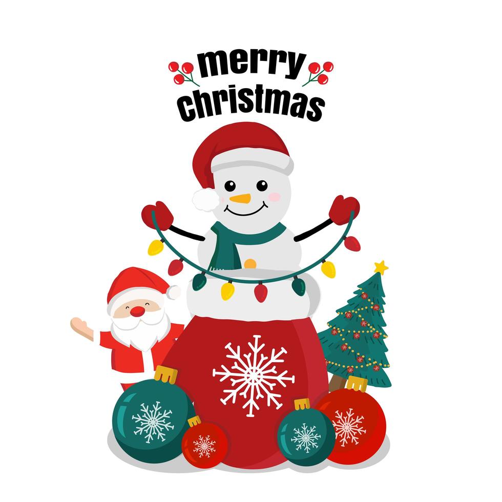 Merry Christmas greeting card vector