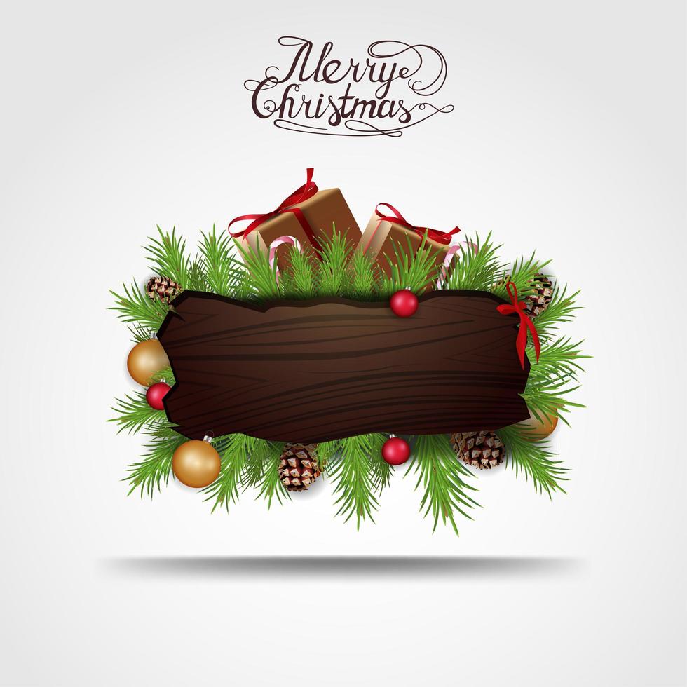 Christmas blank wooden pointer vector