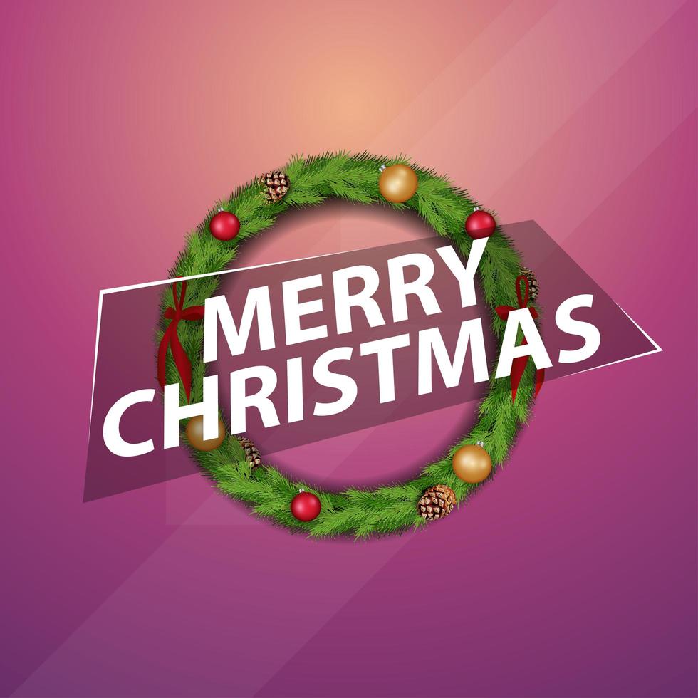 Merry Christmas greeting sticker vector