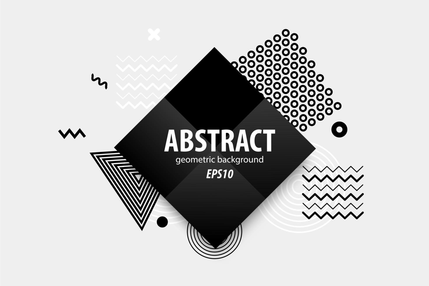 Abstract geometric shapes design in black, white, gray vector