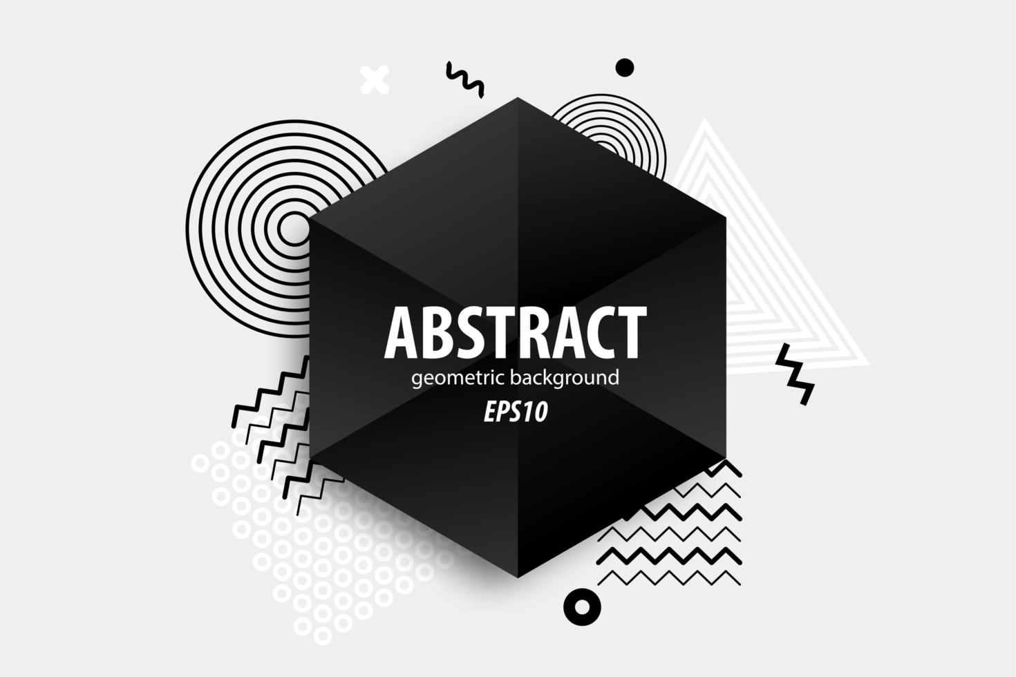 Abstract geometric shapes design in black, white, gray vector