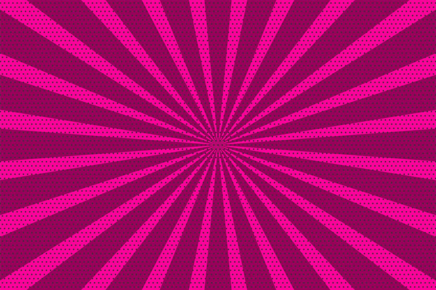 Pink pop art vintage radial halftone background vector