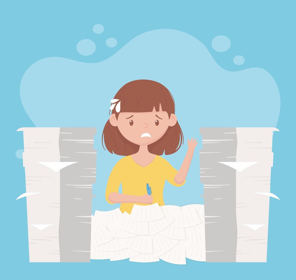 Stressed out, overworked employee vector