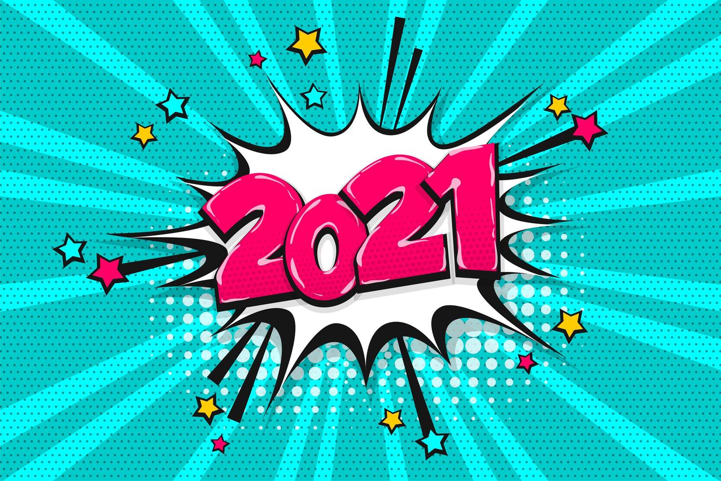 2021 pop art comic book text speech bubble vector