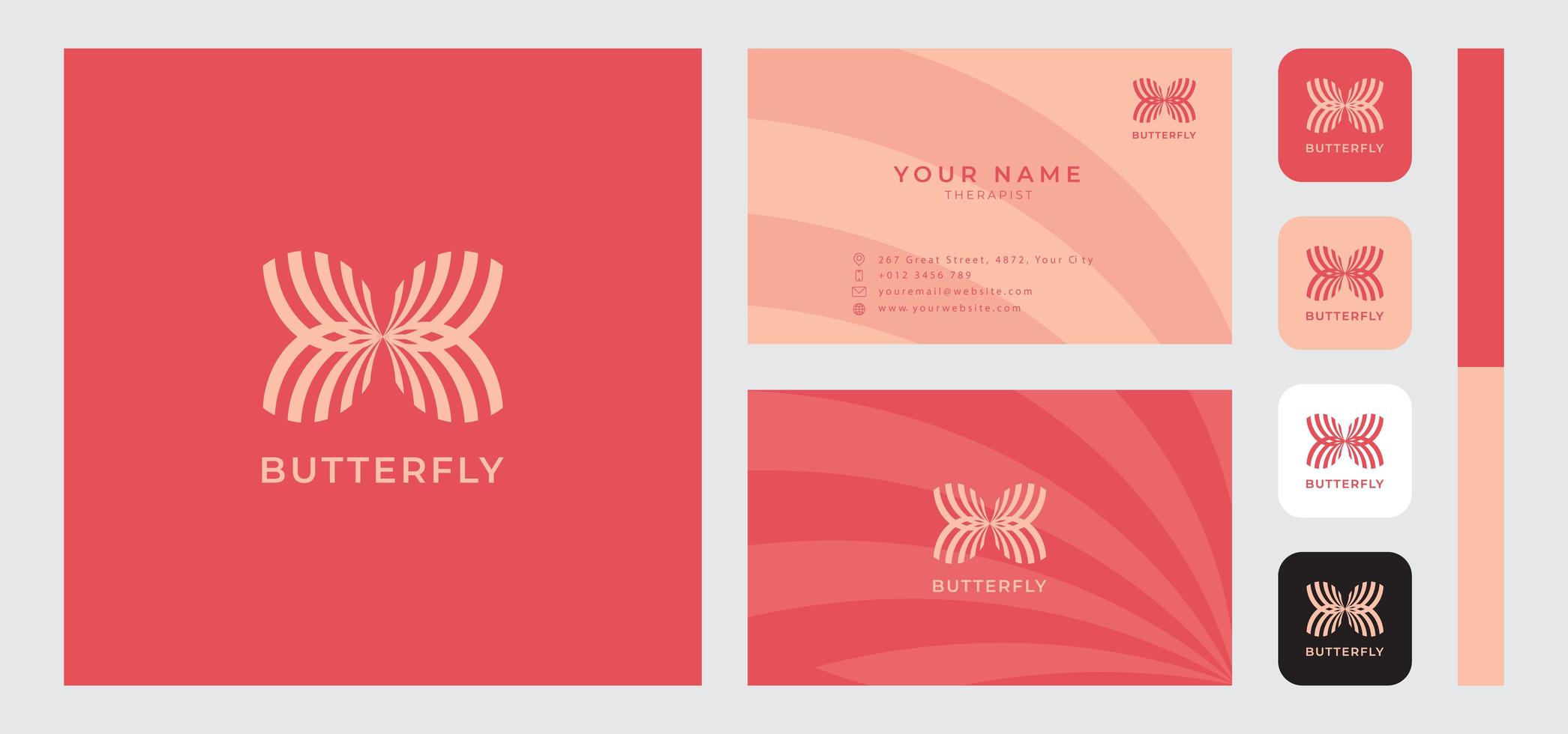Minimalist Butterfly Business Card Template vector