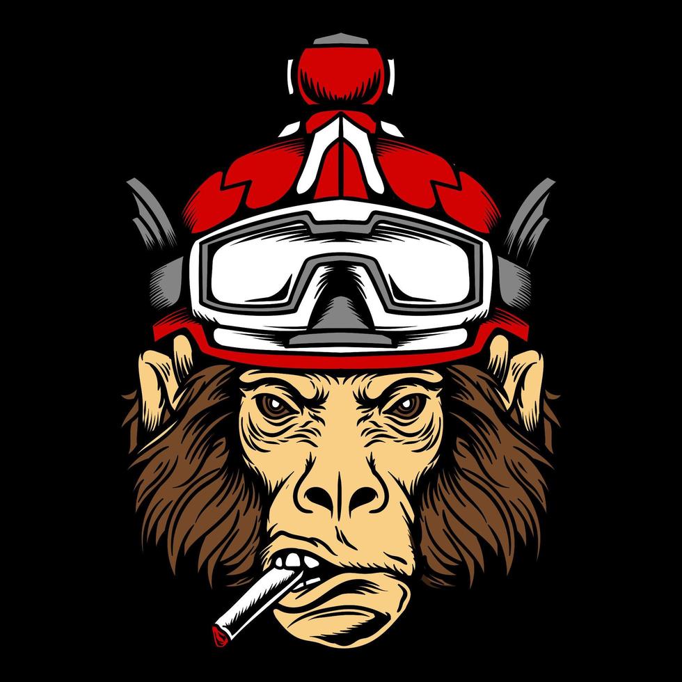 Funky Monkey with Goggles vector
