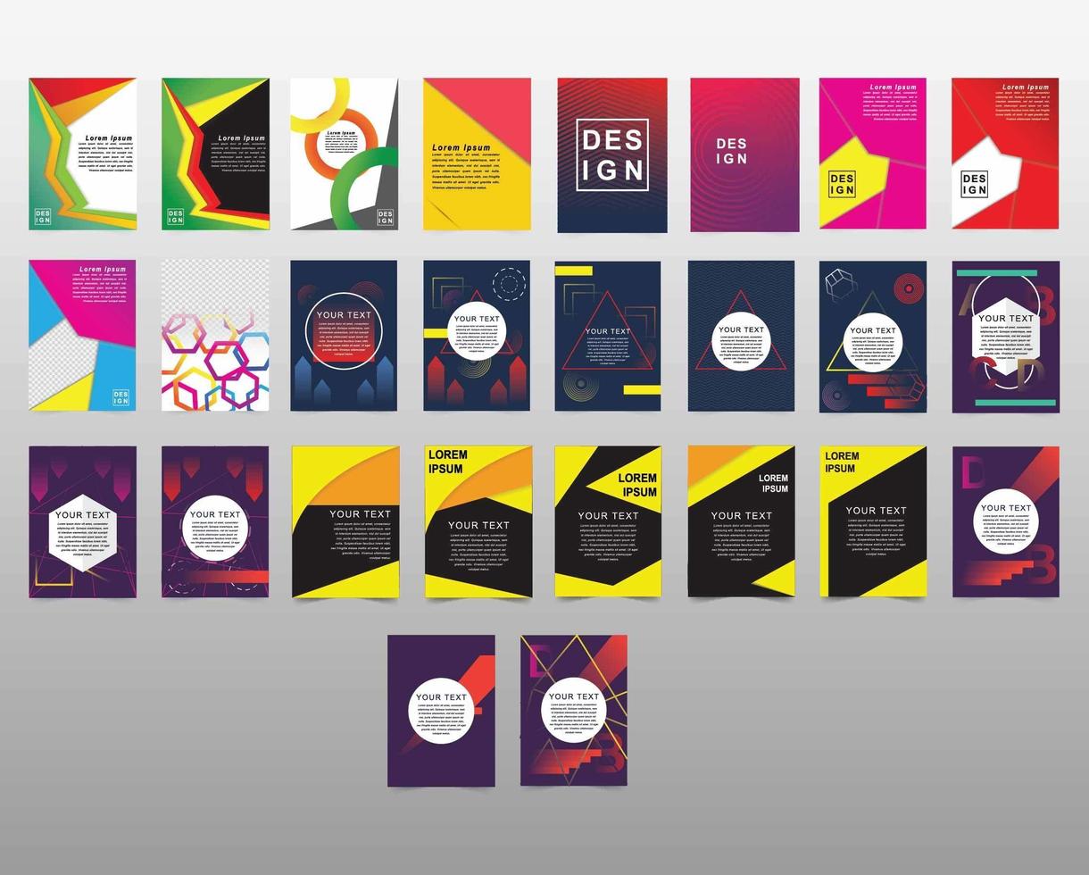 Modern abstract design cover template collection vector