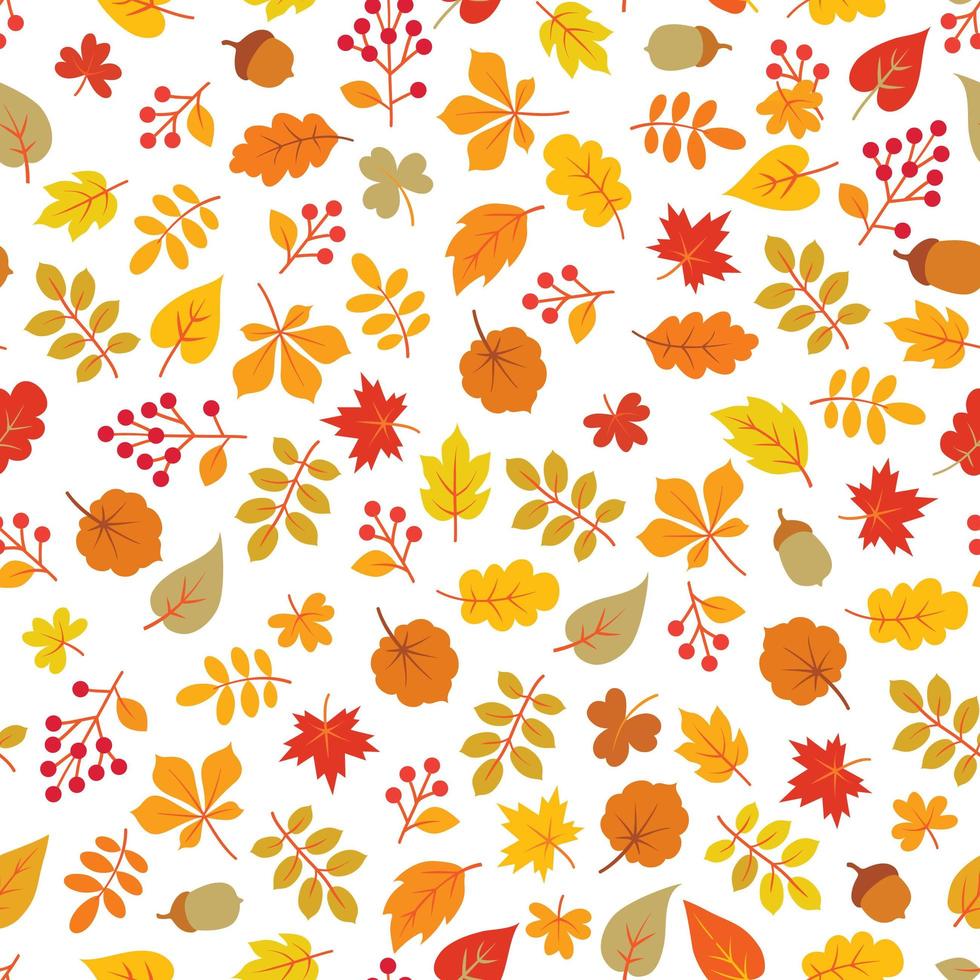 Autumn leaves seamless pattern vector