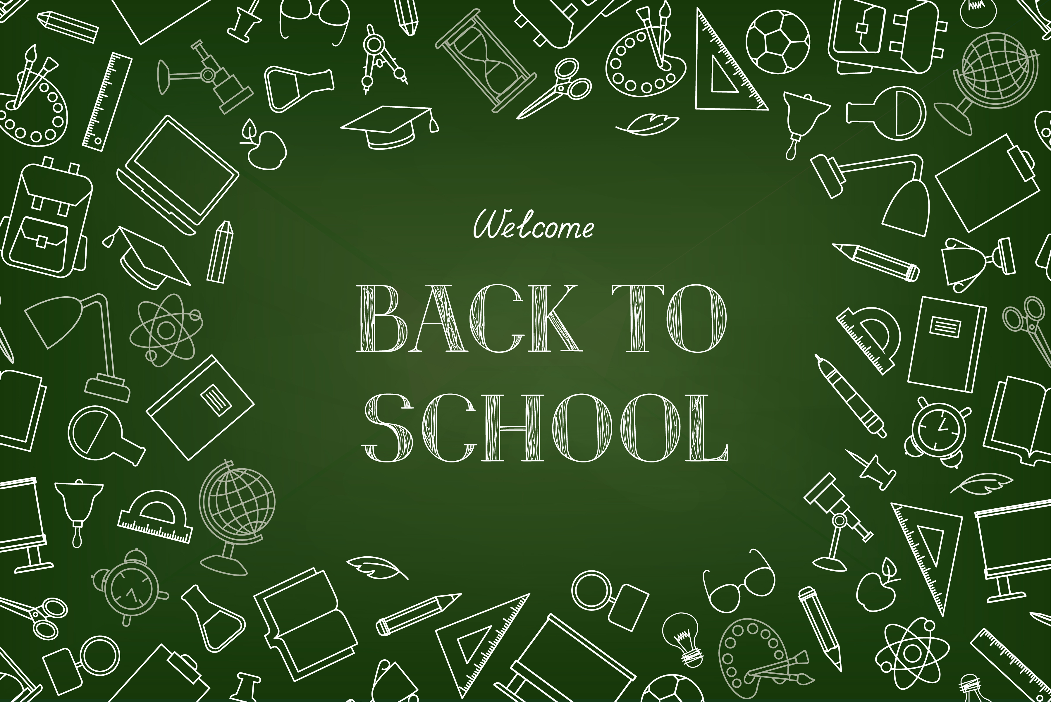 Welcome back to school chalkboard wallpaper 1419262 Vector Art at Vecteezy Welcome back to school chalkboard wallpaper 1419262 Vector Art at Vecteezy
