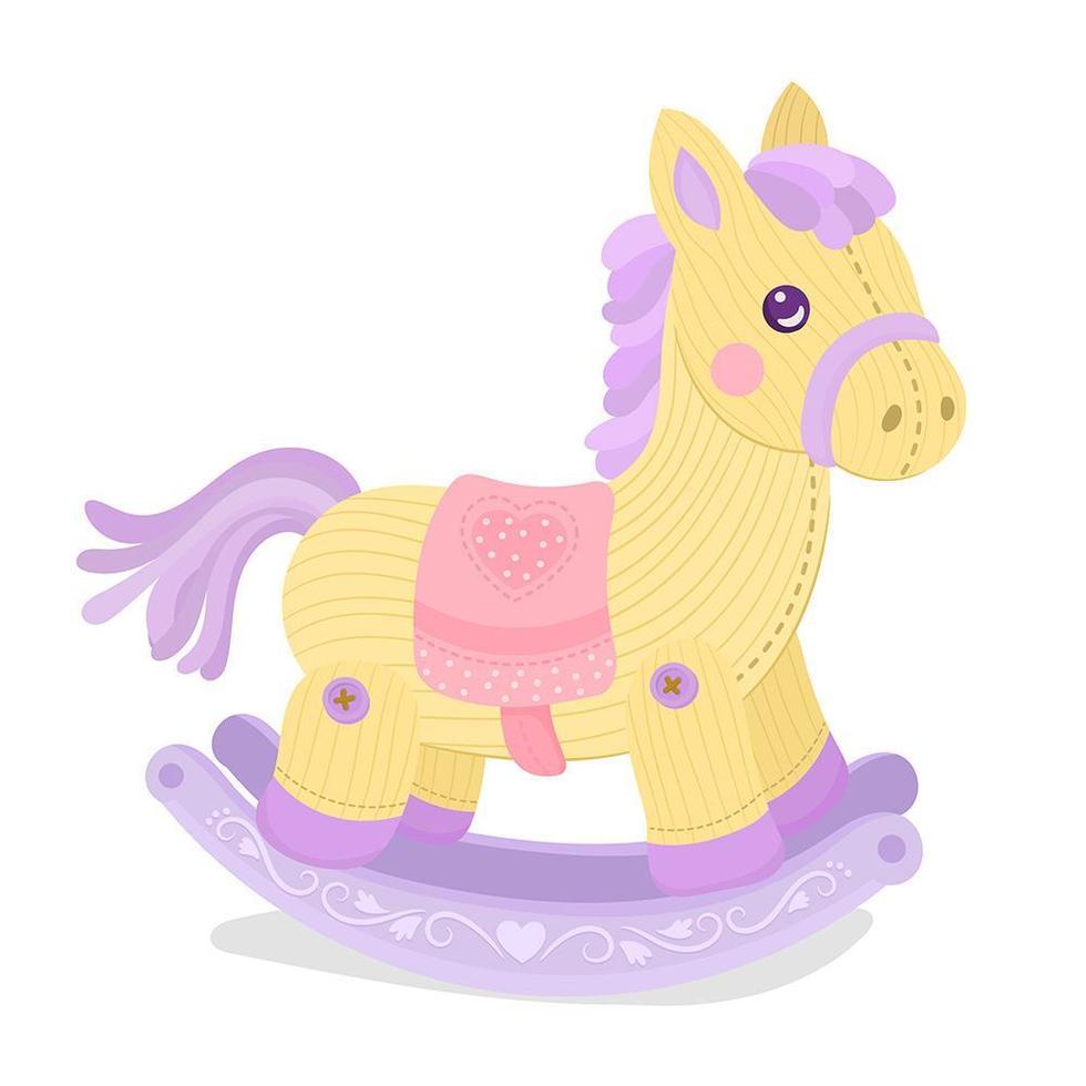 Little girl's toy horse vector