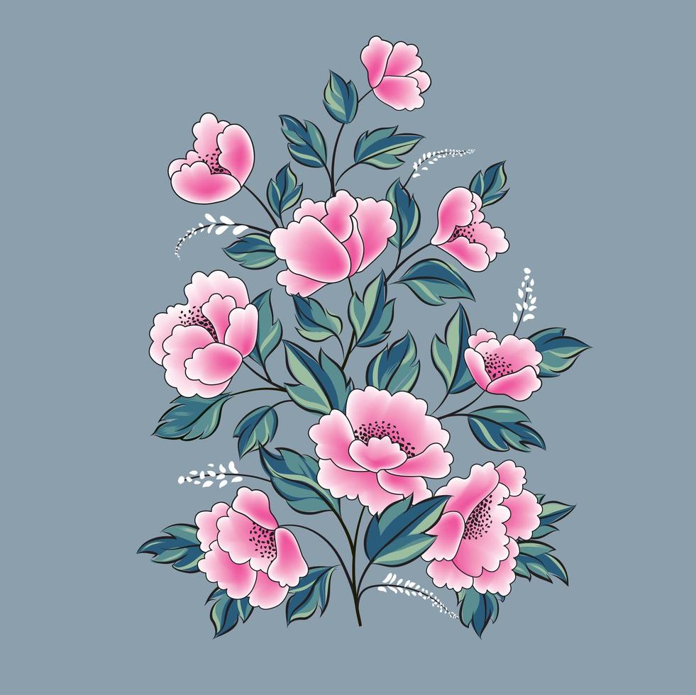 diseño de ramo floral rosa vector