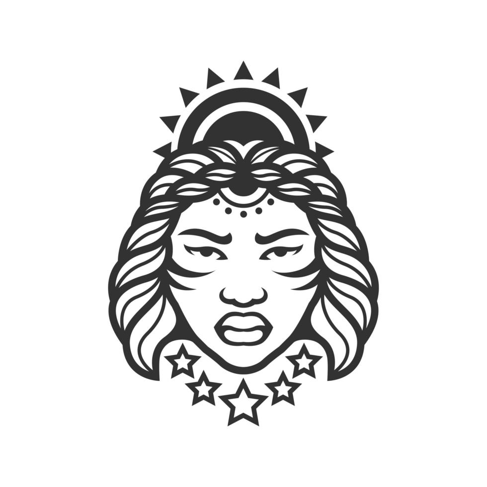 Black afro woman vector