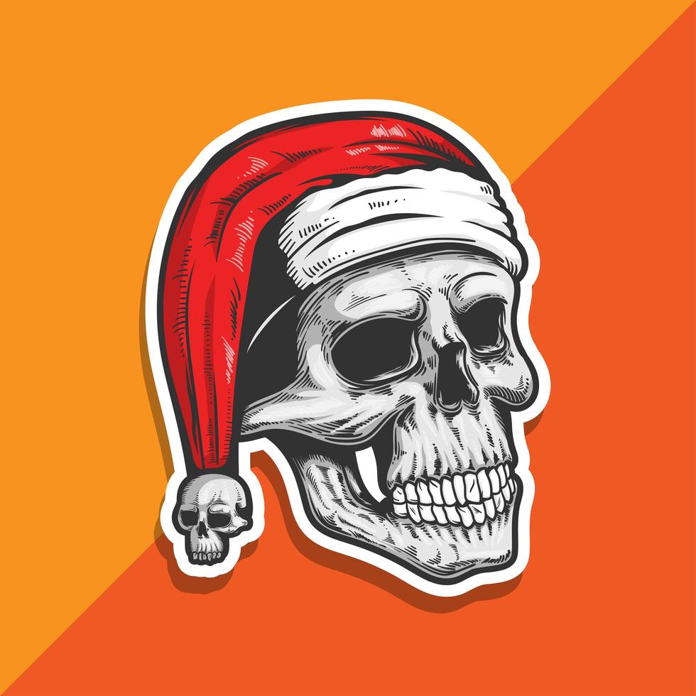 calavera de santa claus vector