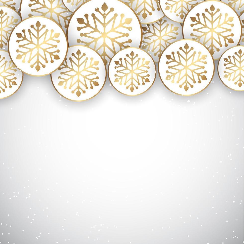 elegante diseño de copos de nieve navideños vector