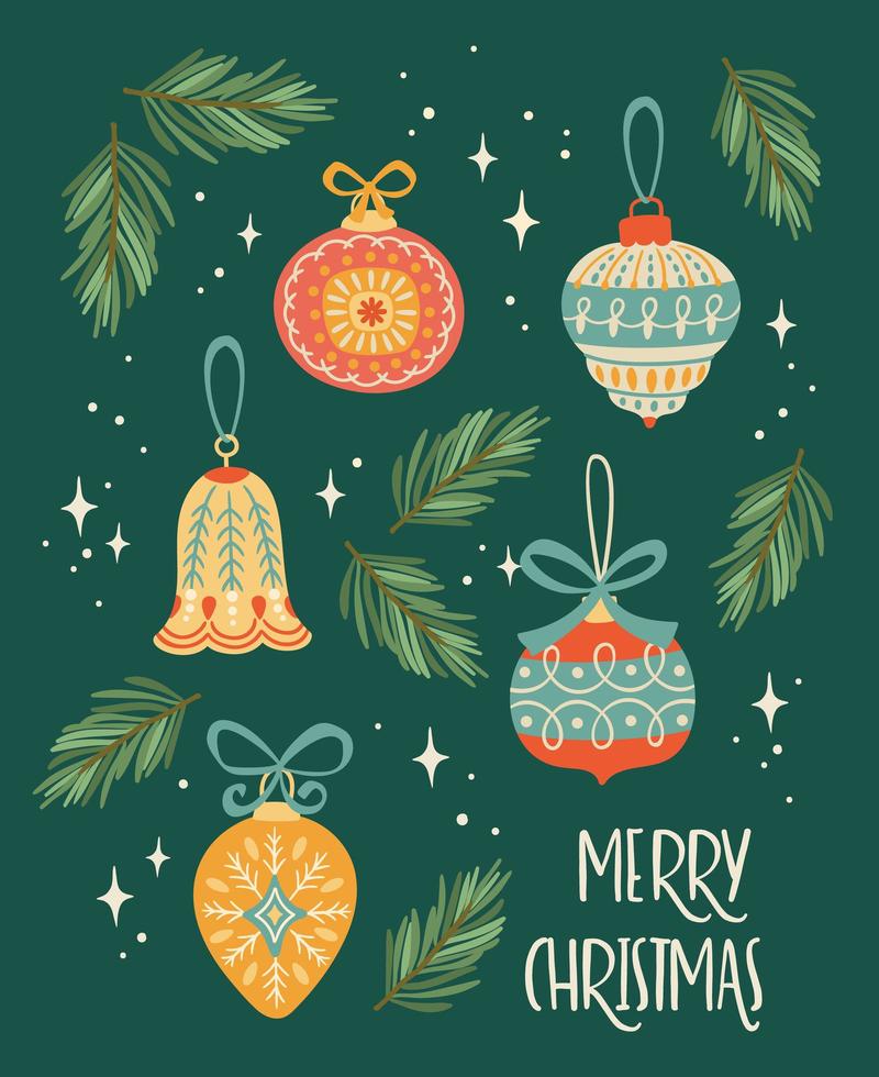 Christmas and Happy New Year elements vector