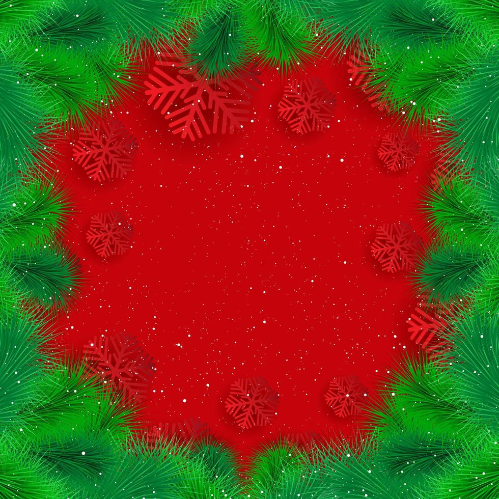 fondo de navidad con ramas de abeto y nieve vector