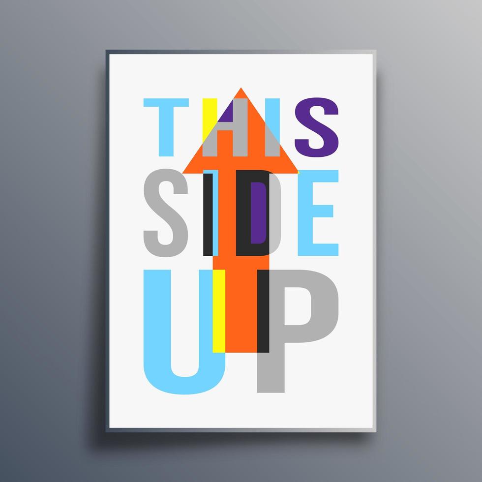 This Side Up poster abstract design vector