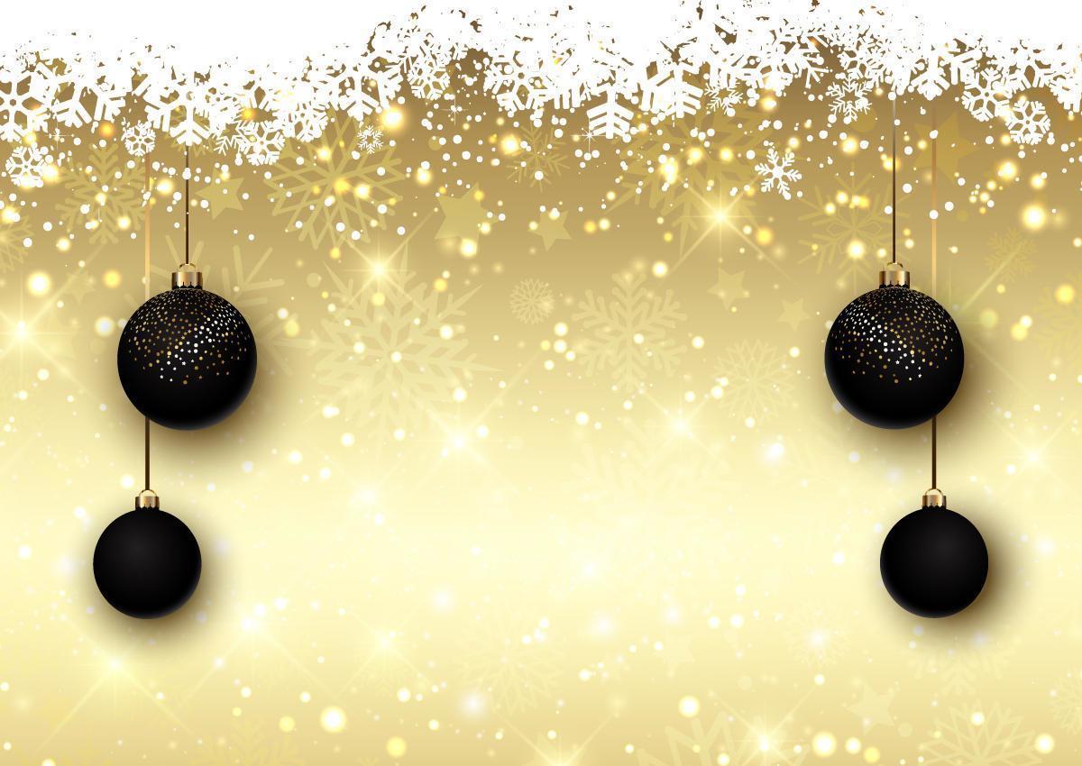 Christmas background with hanging decorations vector