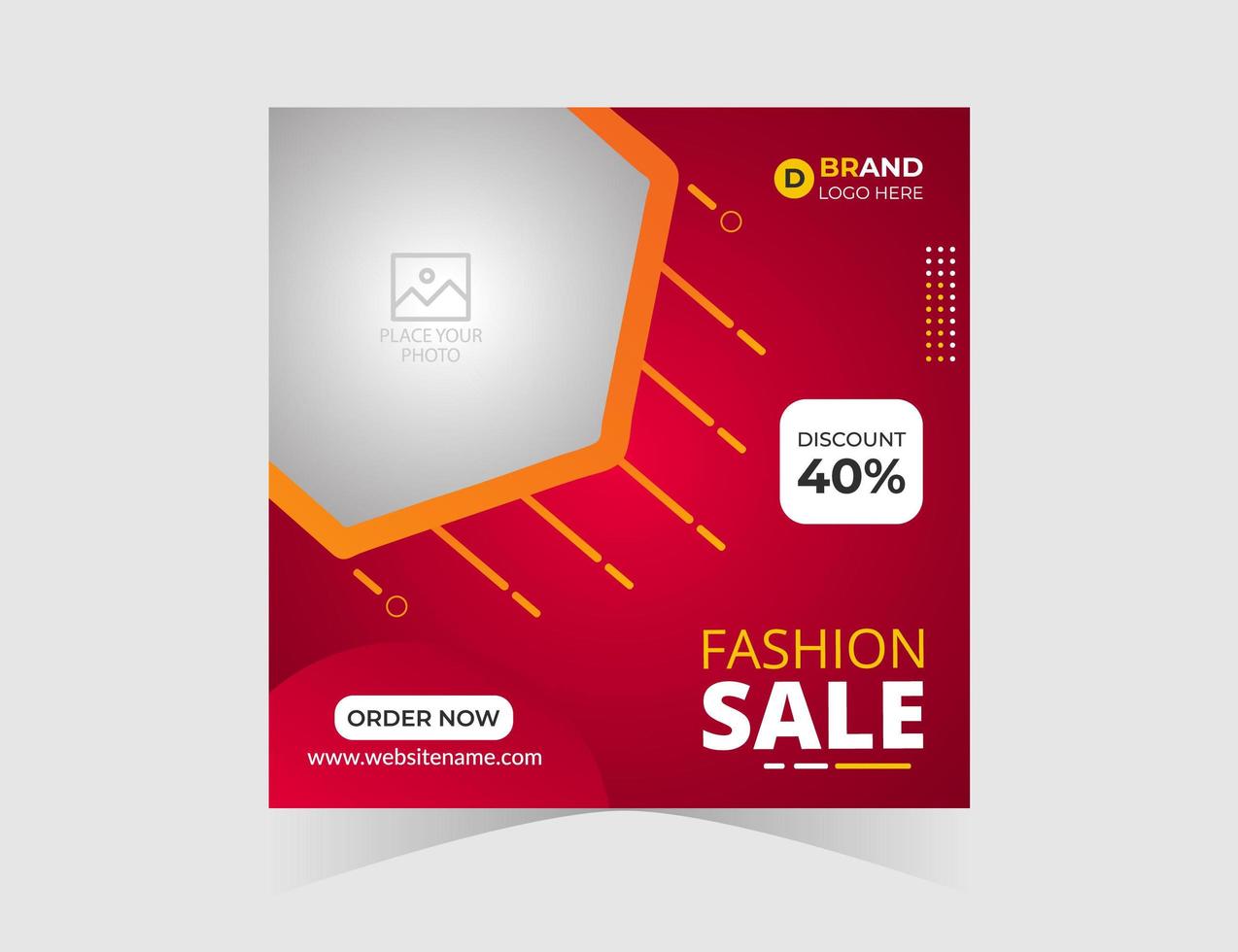 Red fashion sale social media post template vector