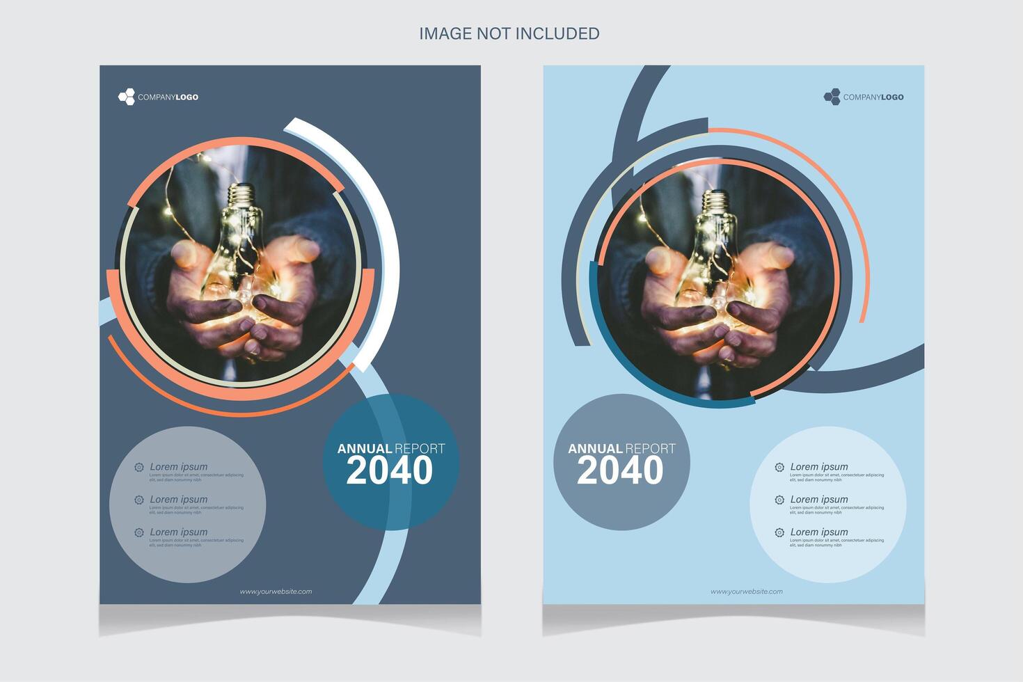 Blue circle design annual report covers vector