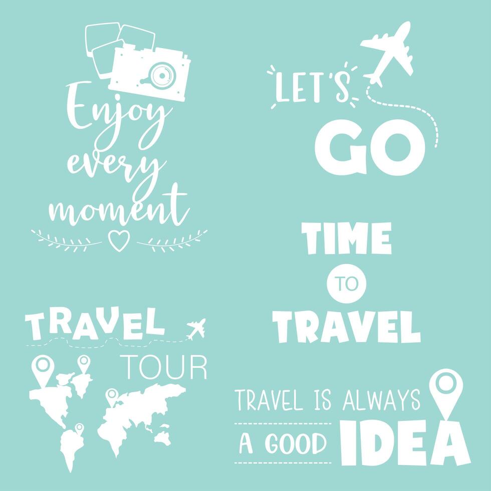 Travel and tourism graphics and phrases vector