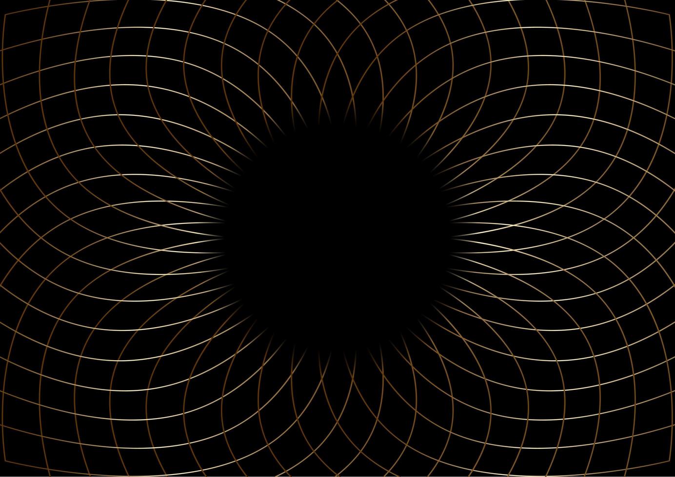Elegant symmetrical golden line frame with circular space vector