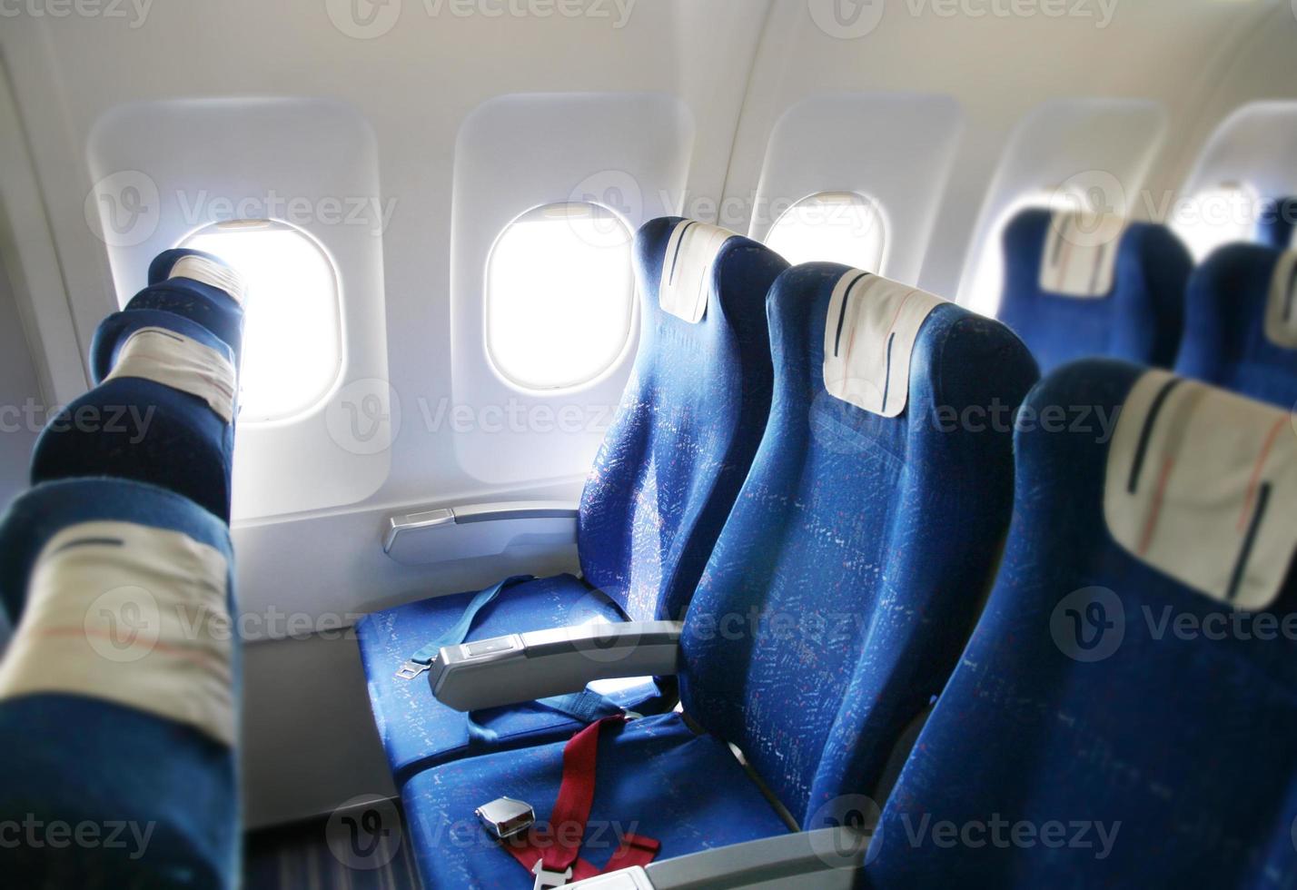 A roomy interior of an airplane photo