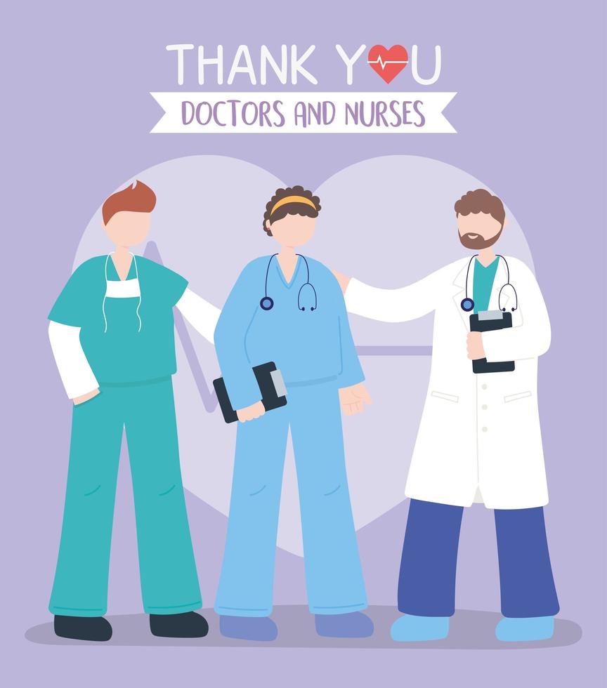 Greeting and gratitude composition for health care workers vector