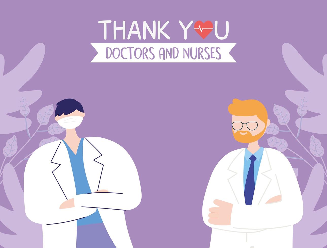 Greeting and gratitude composition for health care workers vector