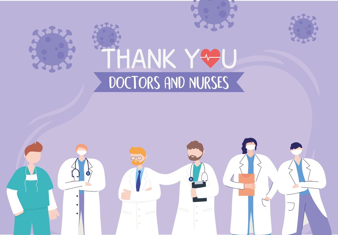 Greeting and gratitude composition for health care workers vector